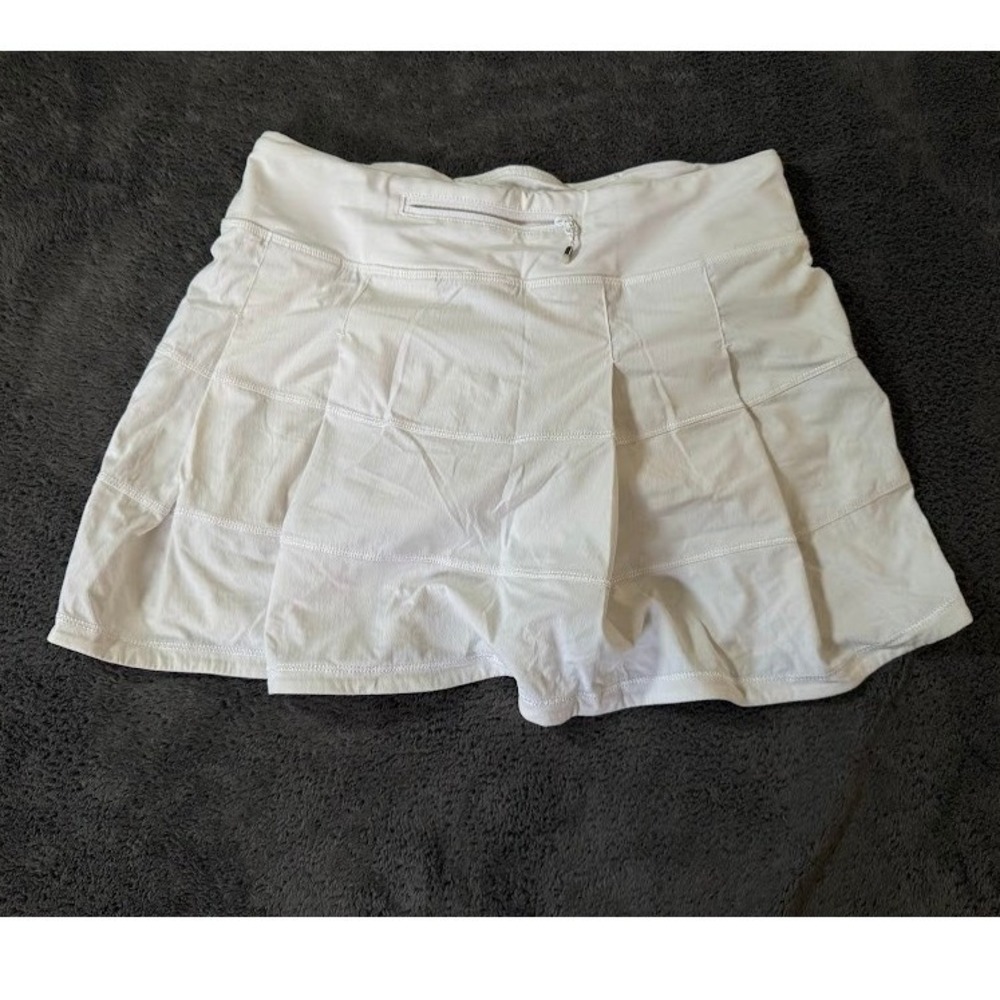Lululemon Pace Setter Skort White Pleated Running Tennis Skort Size 8